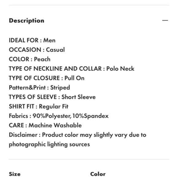 Men's Striped Golf Polo Shirt - All in Motion peach nwt - Picture 4 of 4